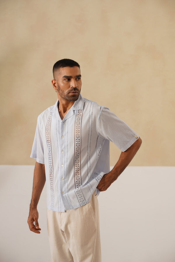 Coastal Lattice 100 % Cotton Shirt