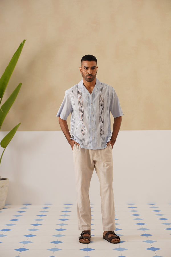 Coastal Lattice 100 % Cotton Shirt
