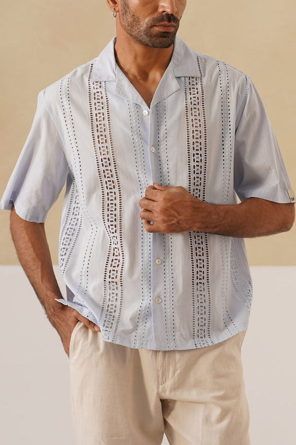 Coastal Lattice 100 % Cotton Shirt