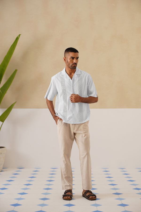 Coastal Lattice 100 % Cotton Shirt