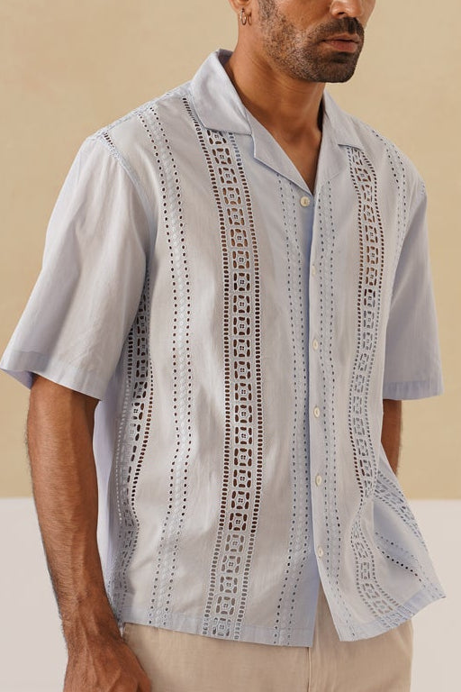Coastal Lattice 100 % Cotton Shirt
