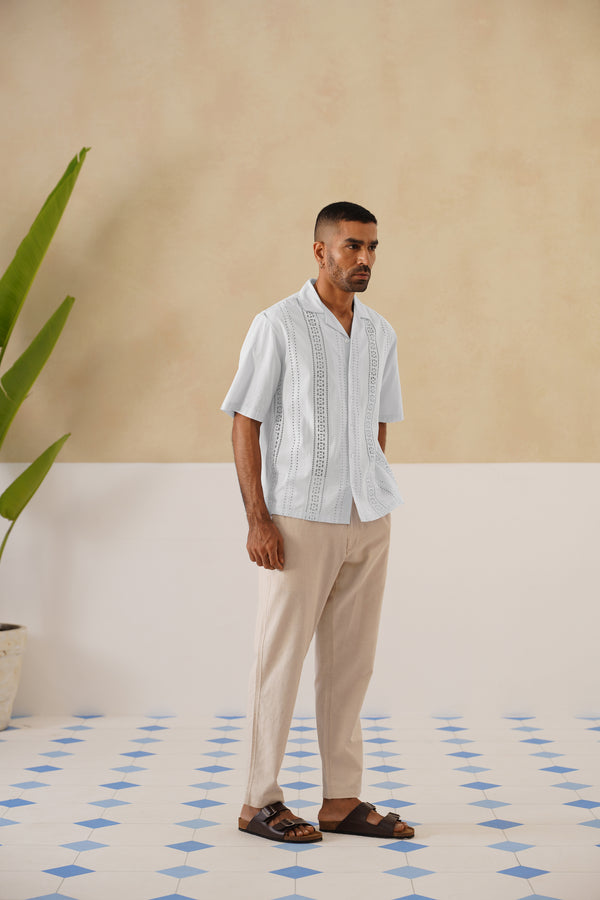 Coastal Lattice 100 % Cotton Shirt