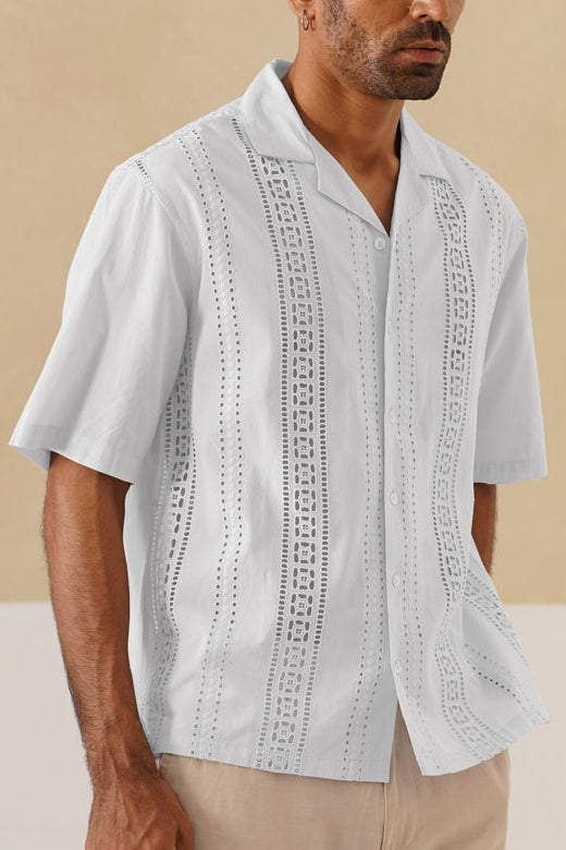 Coastal Lattice 100 % Cotton Shirt