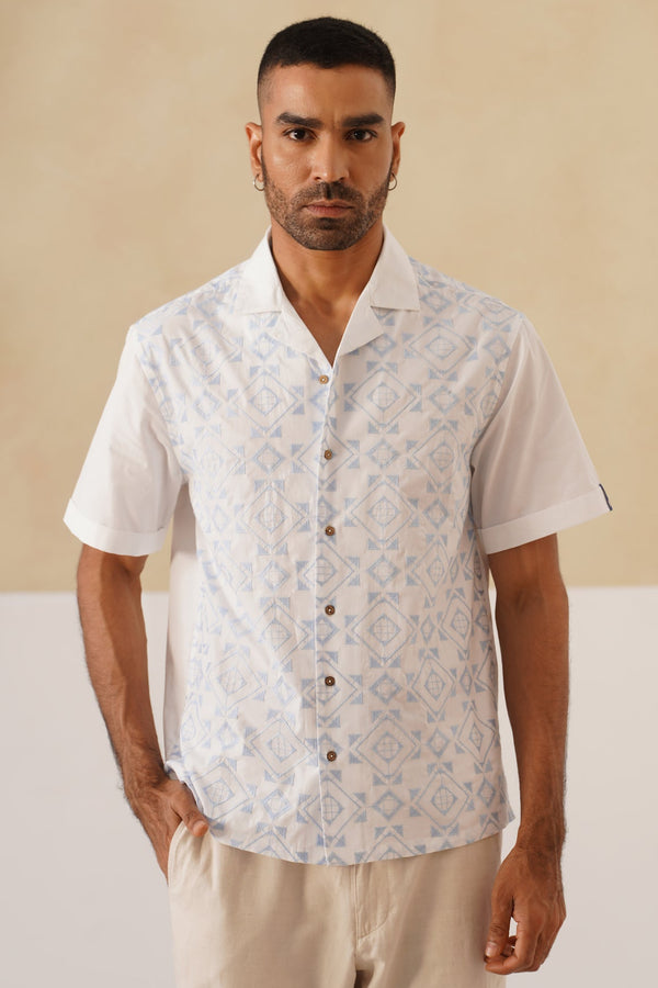 Frosted Geometry Cotton Shirt