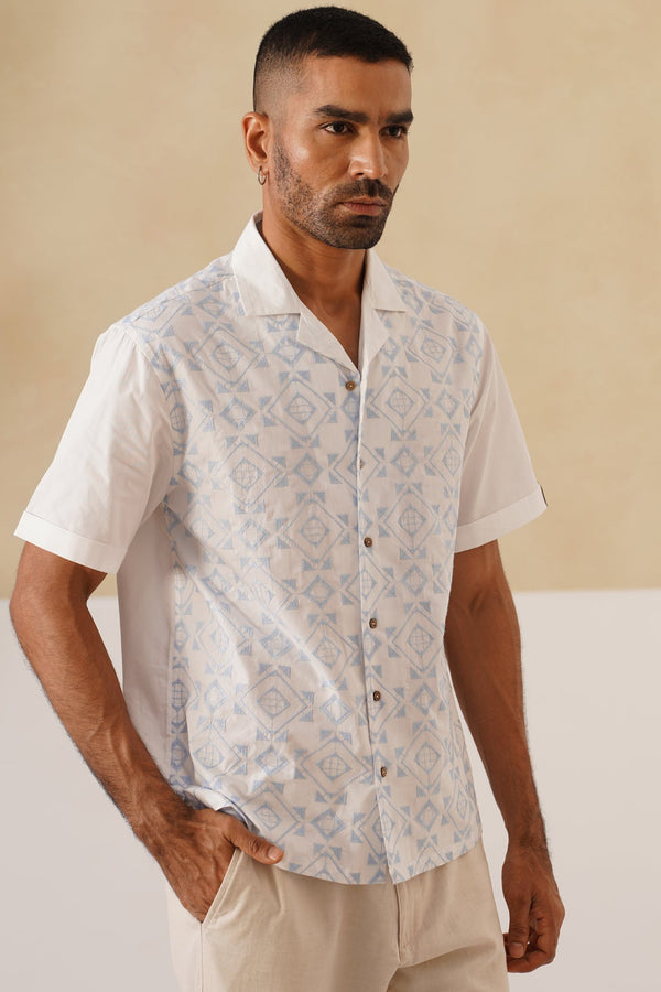 Frosted Geometry Cotton Shirt