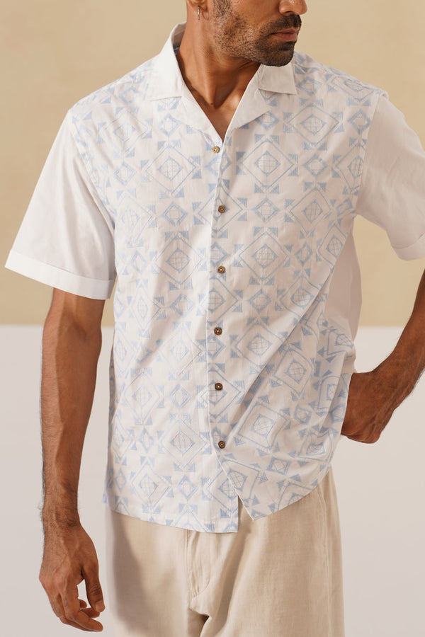 Frosted Geometry Cotton Shirt
