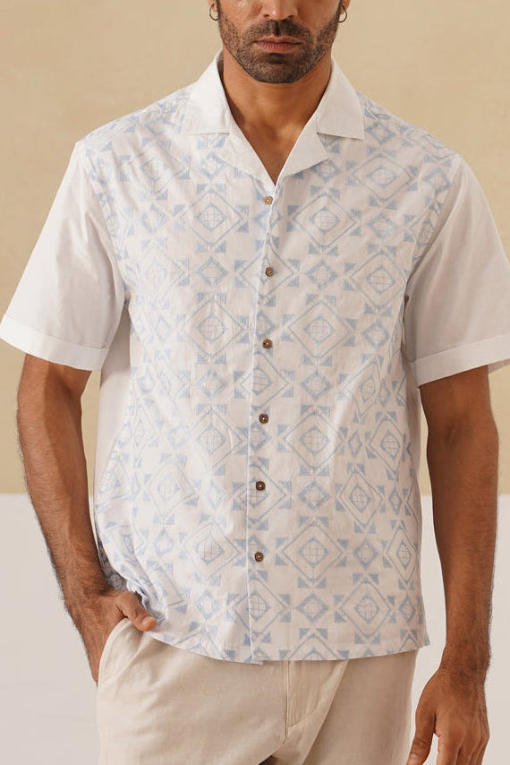 Frosted Geometry Cotton Shirt