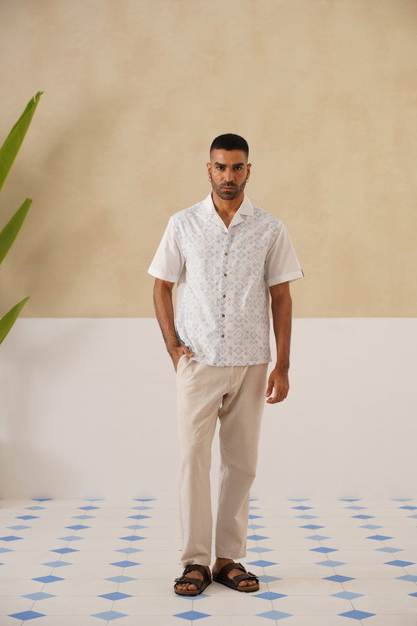 Frosted Geometry Cotton Shirt