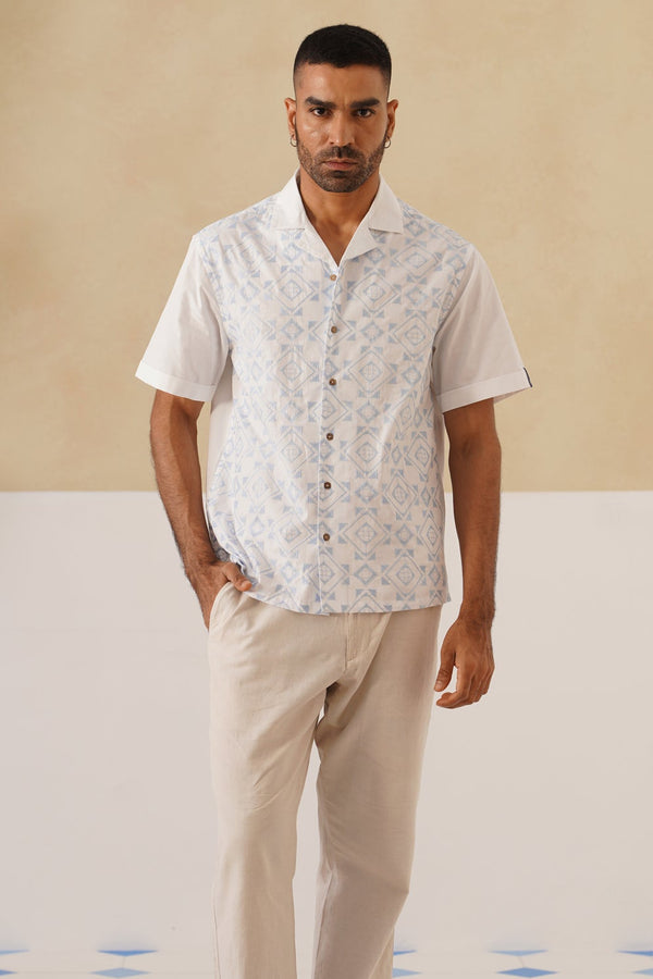 Frosted Geometry Cotton Shirt