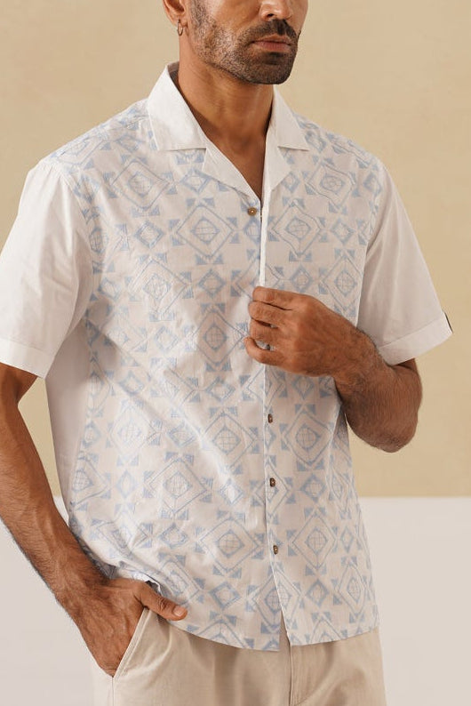 Frosted Geometry Cotton Shirt