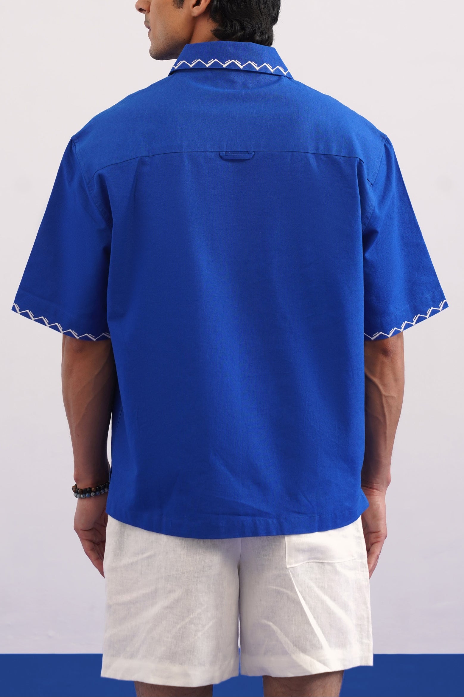 COVE VINE LINEN SHIRT - POLYNESIAN BLUE