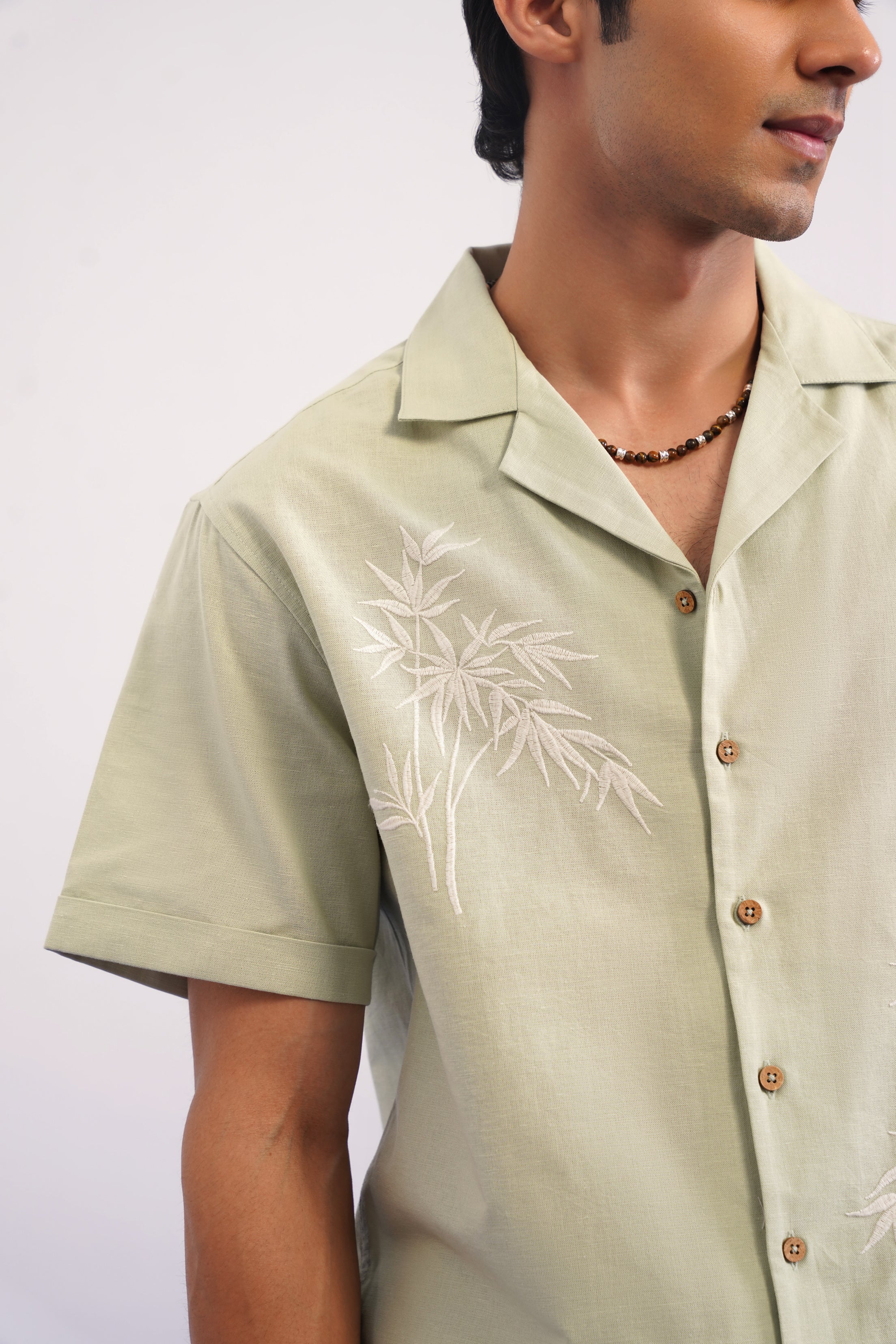 BAMBOO DRIFT COTTON LINEN SHIRT - SEA SAGE