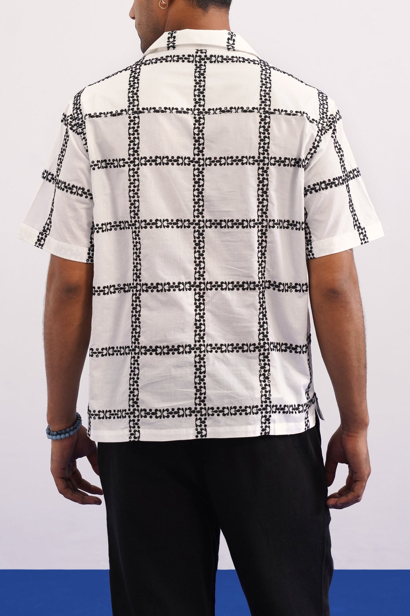 CABANA BLOOM COTTON SHIRT - SALT/MIDNIGHT BLACK