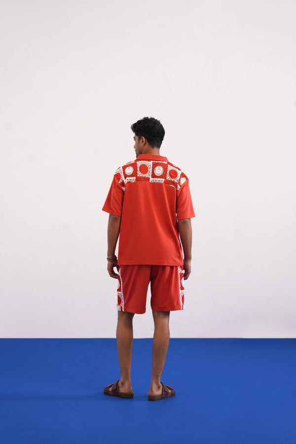KRAB CREST GUIPURE COTTON KNIT CO-ORD SET - EMBER PEARL