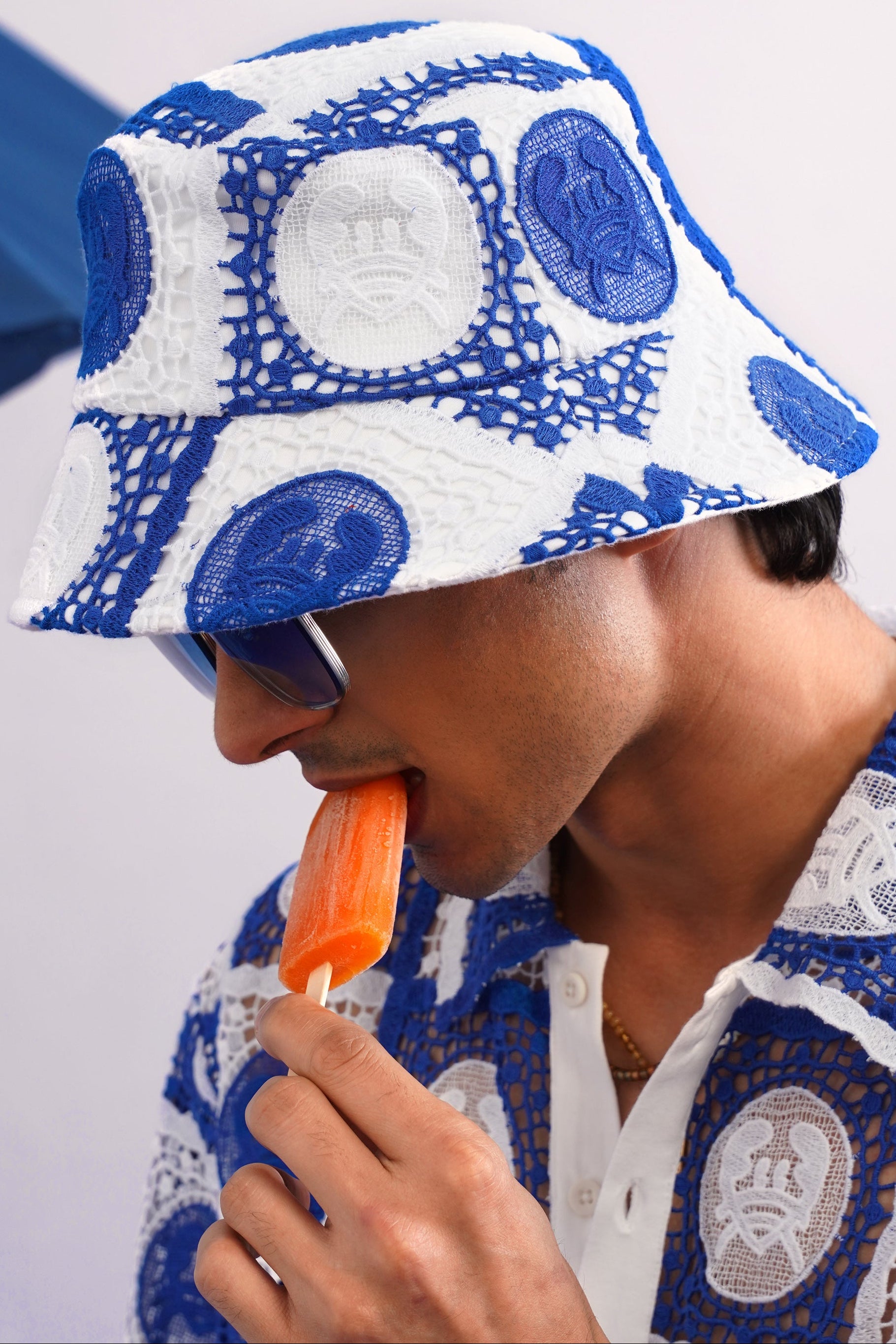 KRABANA GUIPURE BUCKET HAT - CABANA BLUE