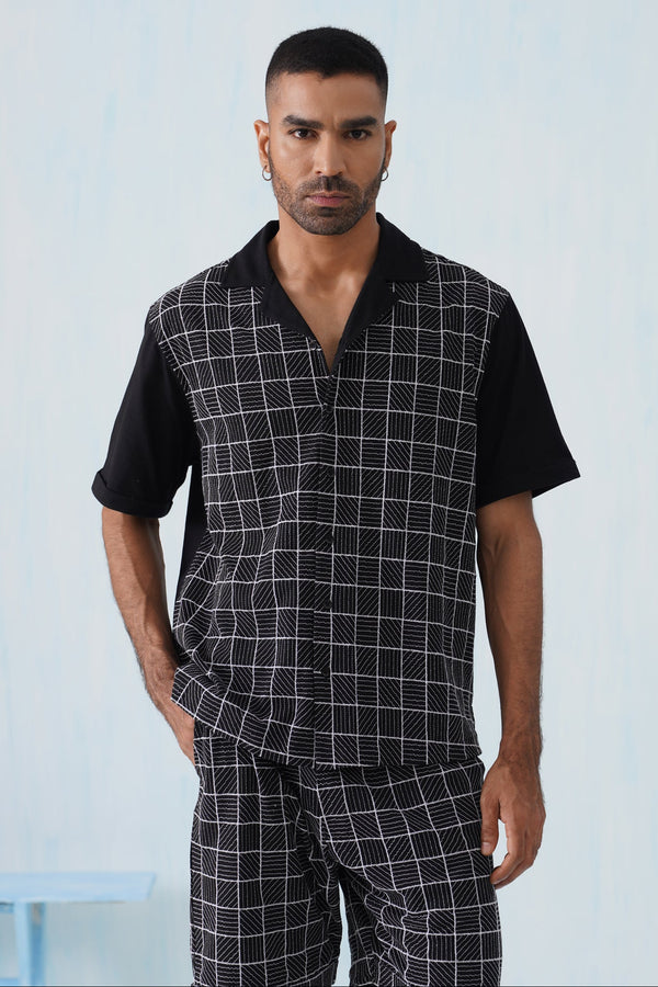 Cross Current Cotton Knit Shirt (Dark Indigo)