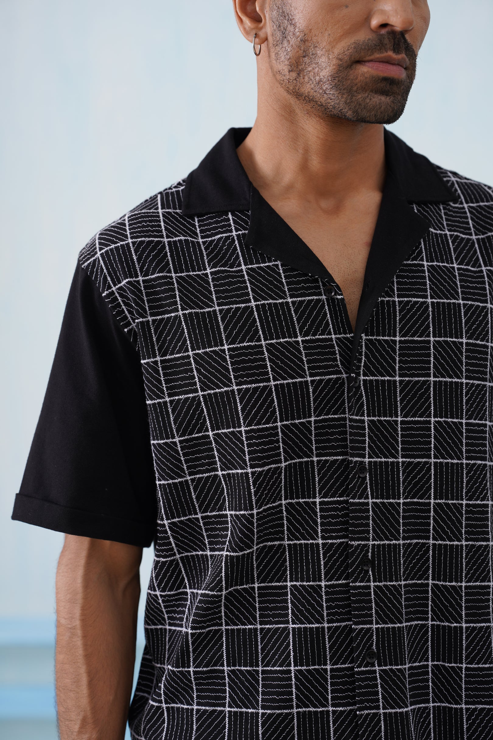 Cross Current Cotton Knit Co-ord Set (Midnight Black)