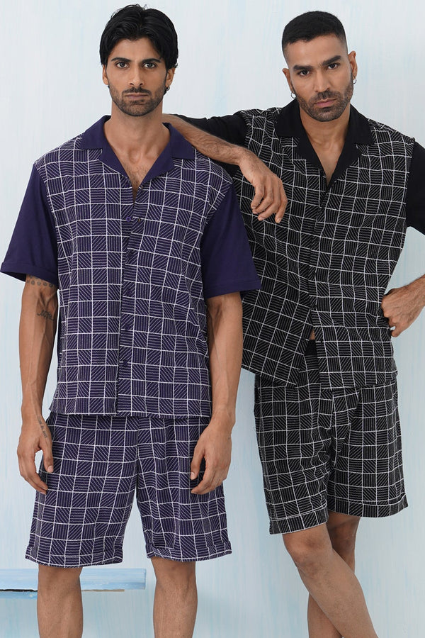 Cross Current Cotton Knit Co-ord Set (Dark Indigo)