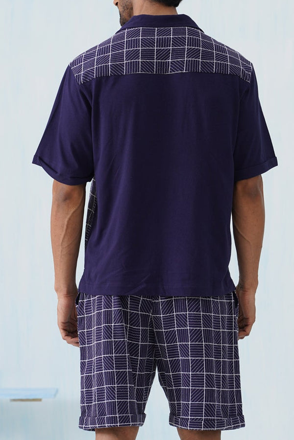 Cross Current Cotton Knit Co-ord Set (Dark Indigo)