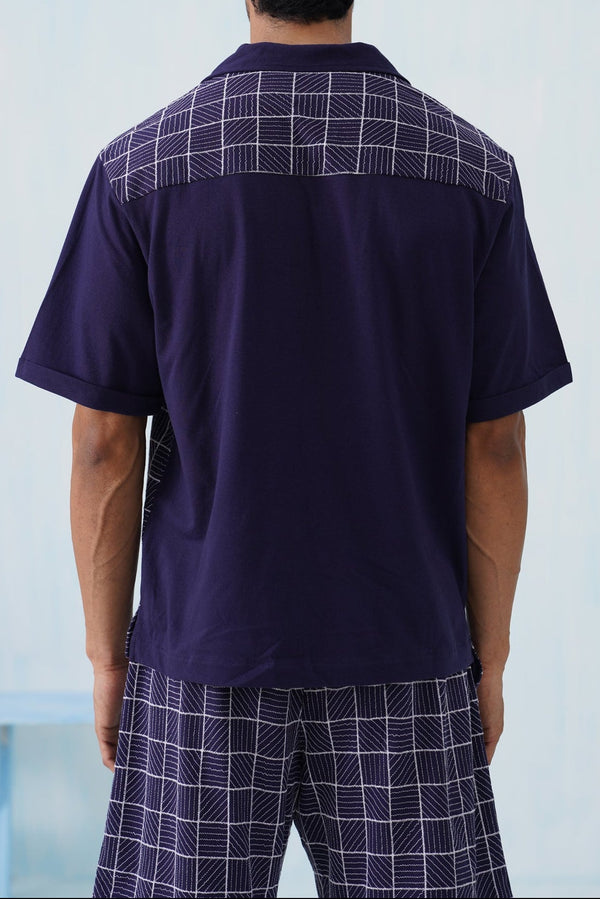 Cross Current Cotton Knit Co-ord Set (Dark Indigo)