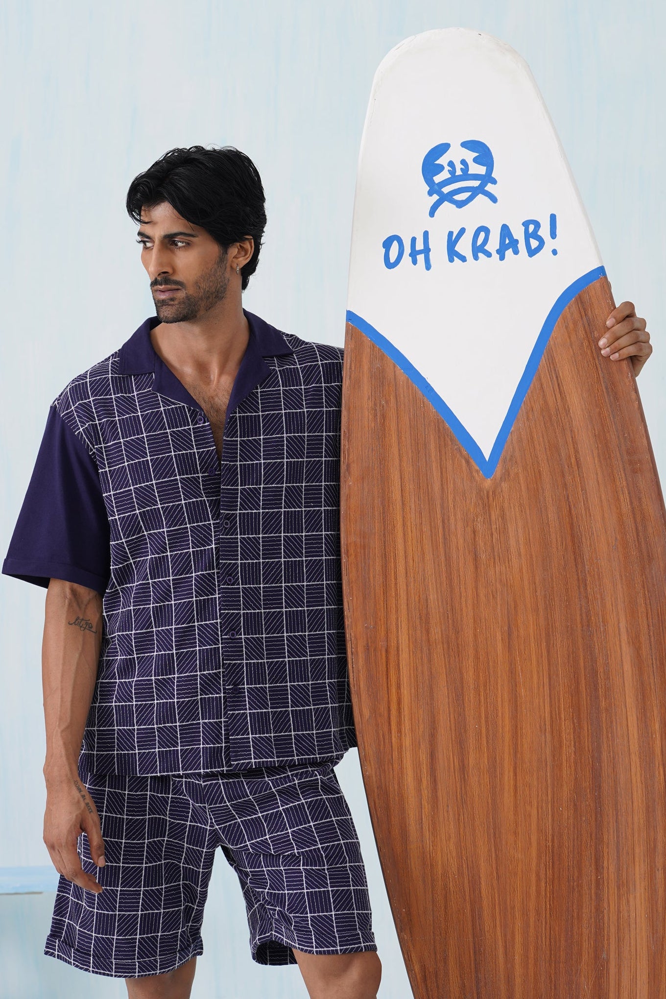 Cross Current Cotton Knit Shirt (Dark Indigo)