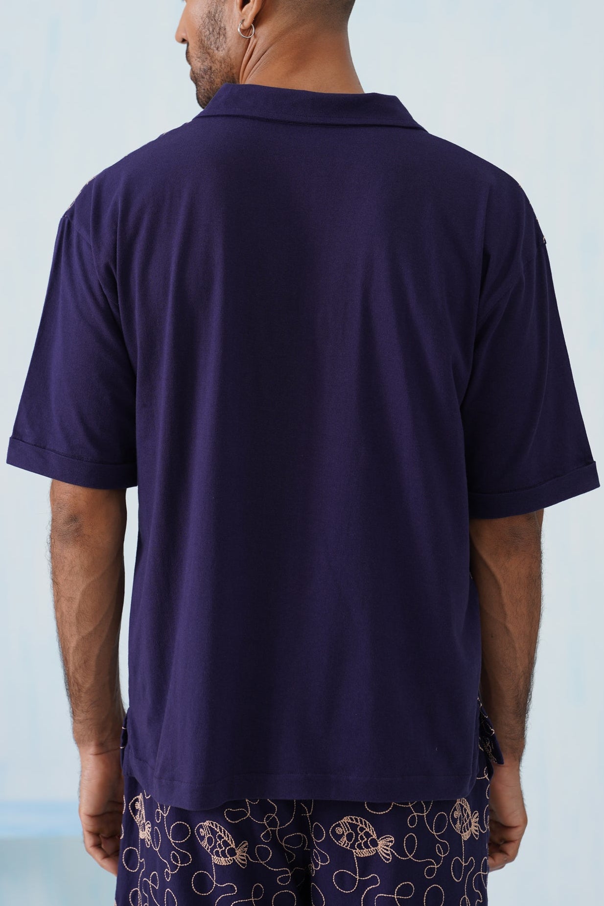 Reef Rider Cotton Knit T-Shirt (Dark Indigo)
