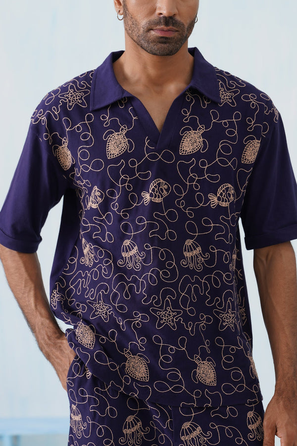 Reef Rider Cotton Knit T-Shirt (Midnight Black)