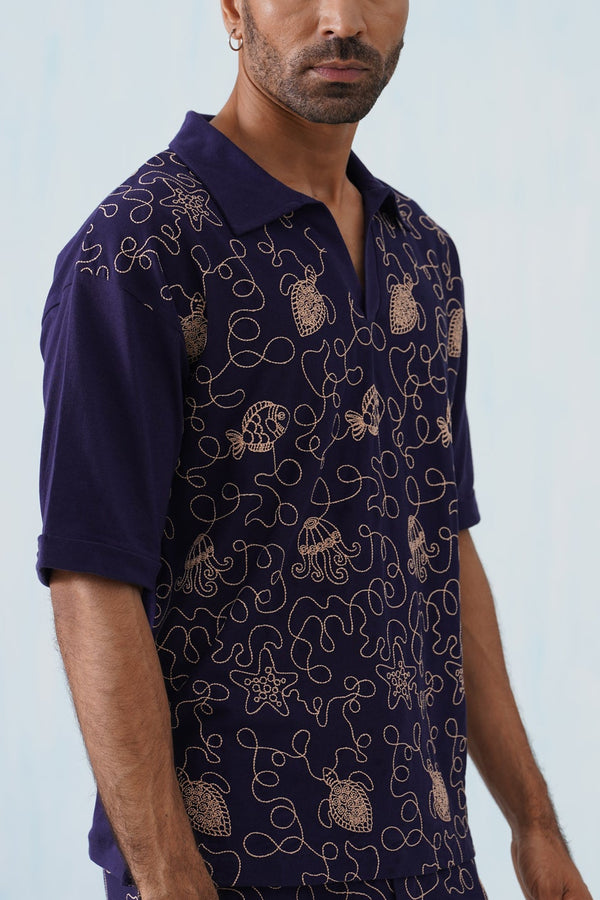 Reef Rider Cotton Knit T-Shirt (Midnight Black)