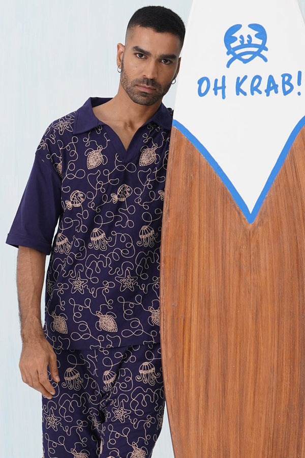 Reef Rider Cotton Knit T-Shirt (Midnight Black)