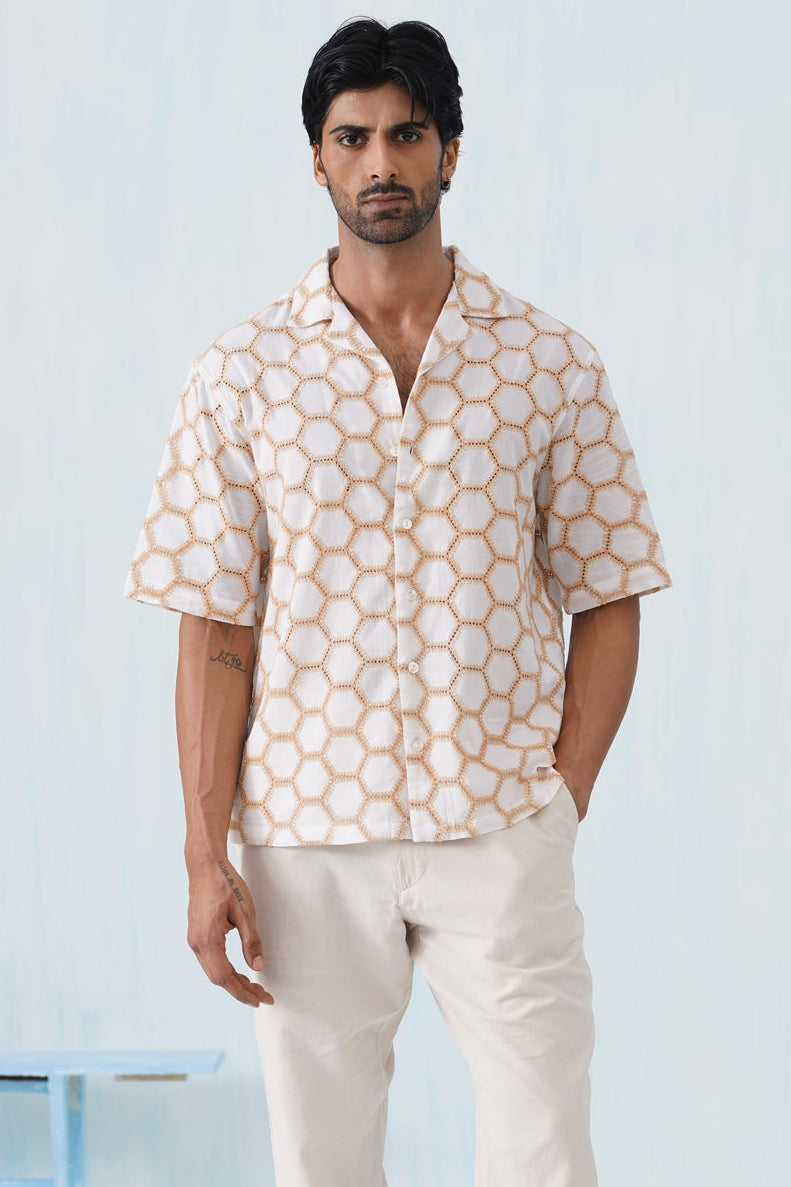 Hive Series Cotton Shirt (Midnight Hive)