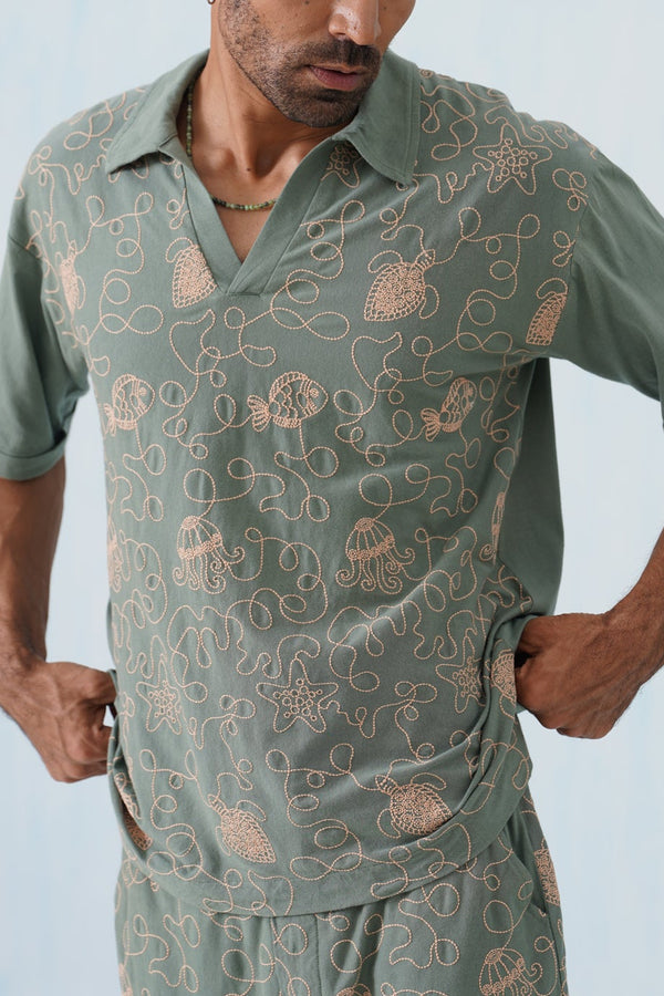 Reef Rider Cotton Knit T-Shirt (Midnight Black)