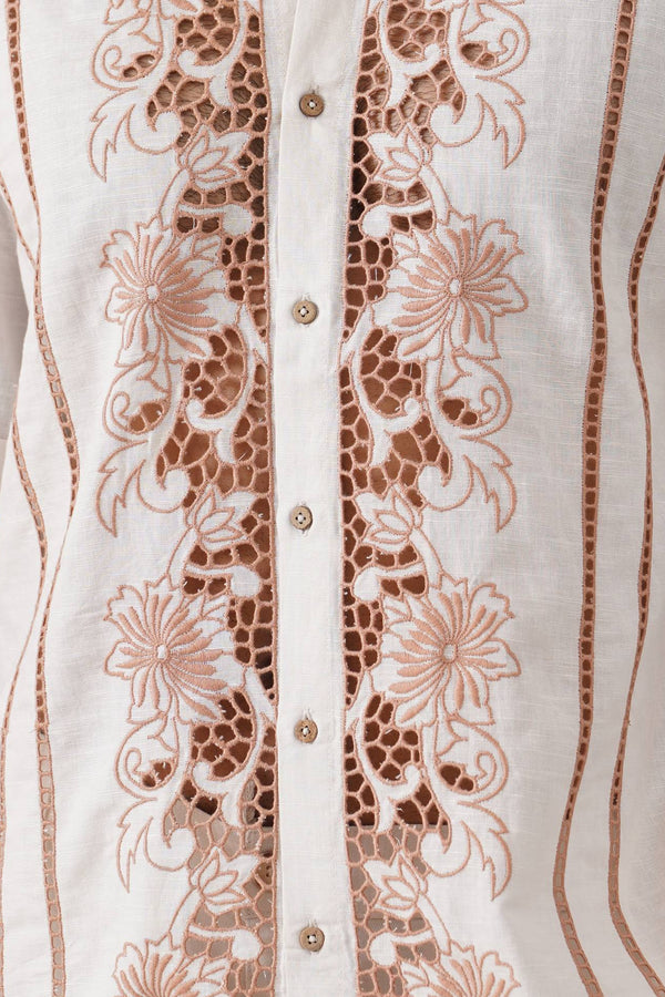 Twin Vines Cotton Linen Shirt