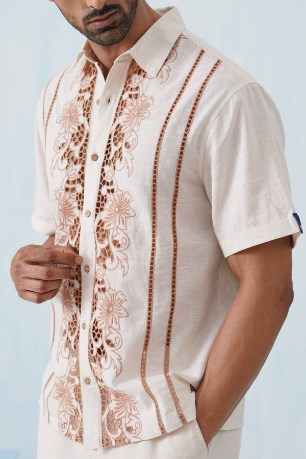 Twin Vines Cotton Linen Shirt