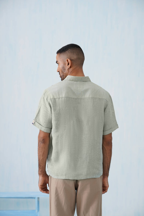Twin Vines Cotton Linen Shirt