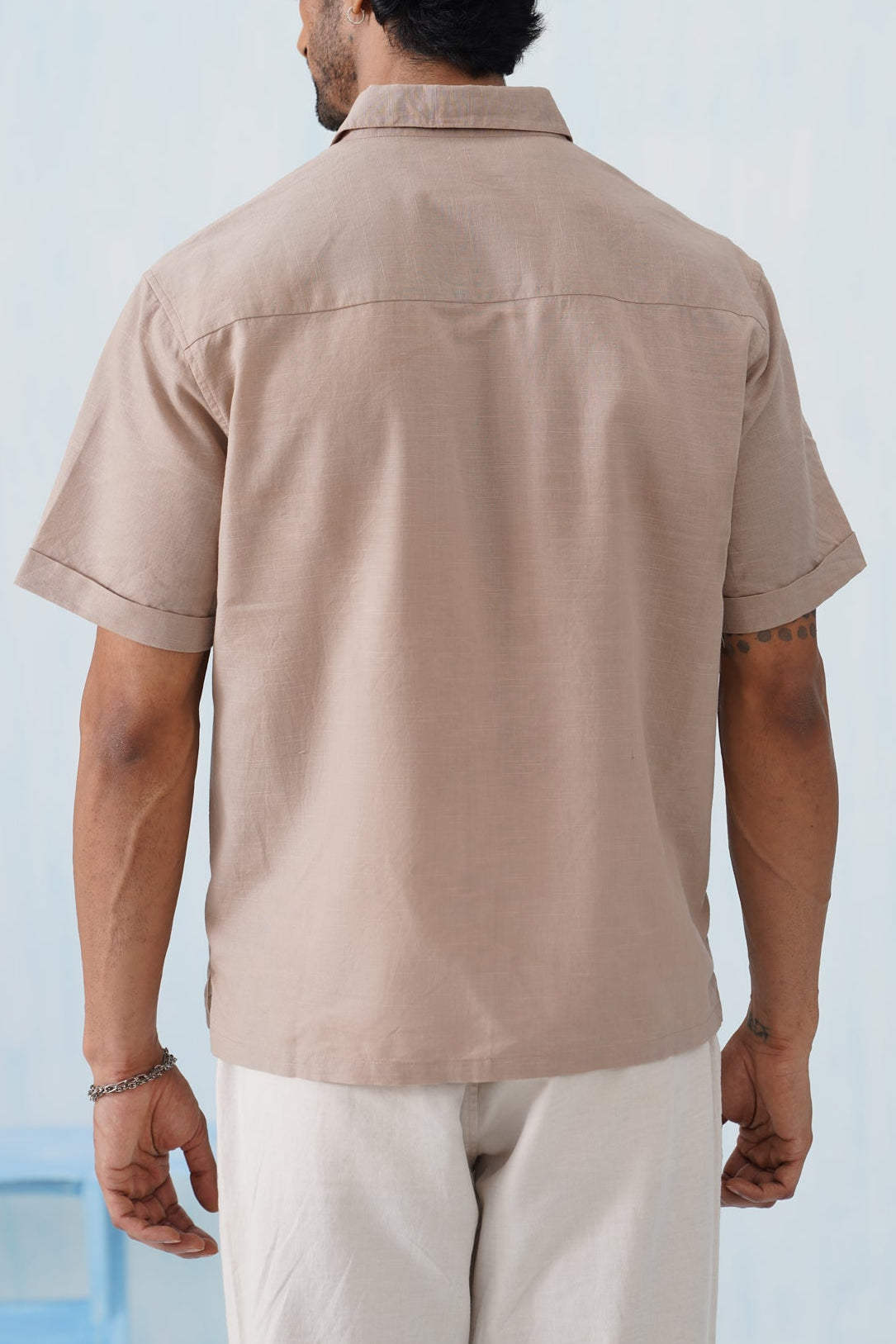 Twin Vines Cotton Linen Shirt (Sage Green)