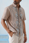 Twin Vines Cotton Linen Shirt