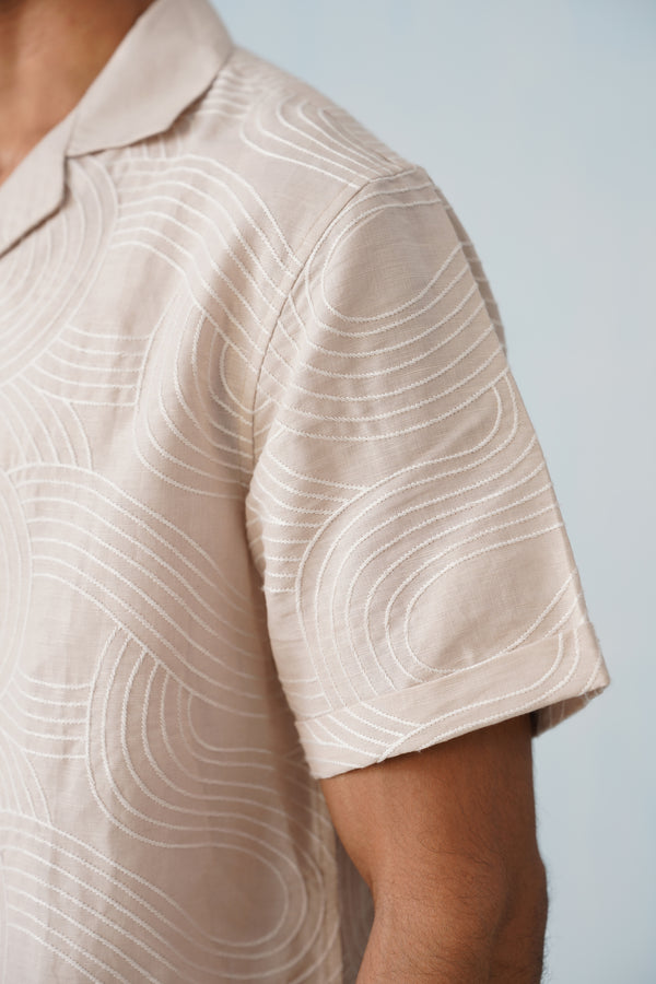 Dune Ripple Cotton Linen Shirt