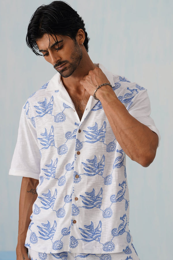 Tidal Tales Cotton Slub Knit Shirt