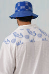 Krab Shack Bucket Hat (Unisex) - Cotton Linen (Deep Sea - Blue)