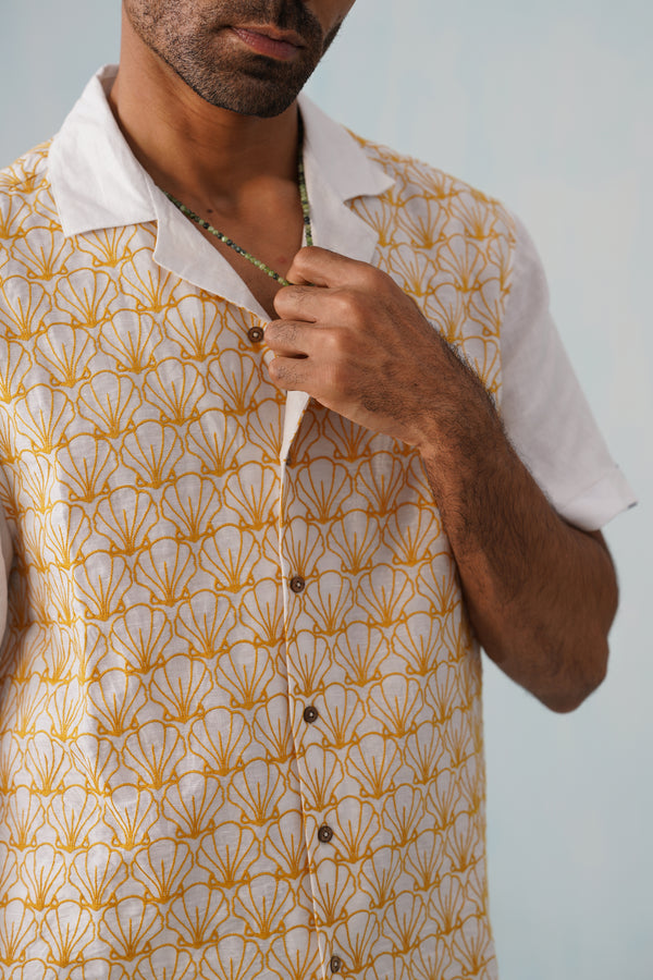 Sunlit Shells Cotton Linen Shirt