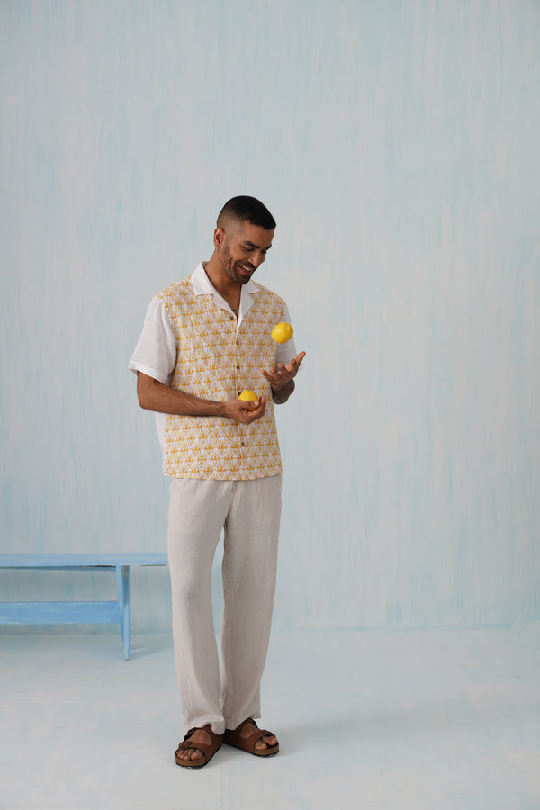 Sunlit Shells Cotton Linen Shirt