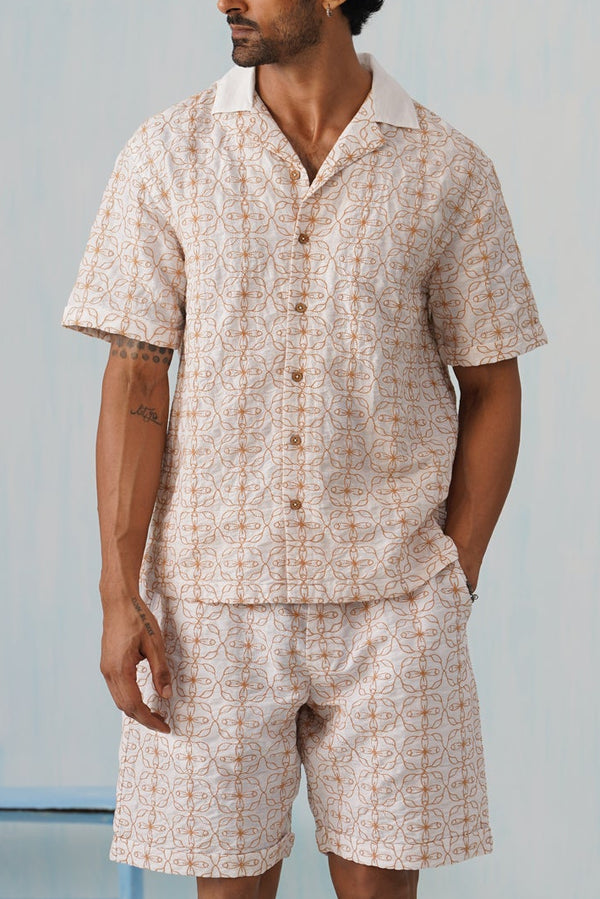 Amber Bloom Cotton Linen Co-ord Set