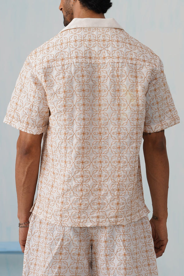 Amber Bloom Cotton Linen Shirt