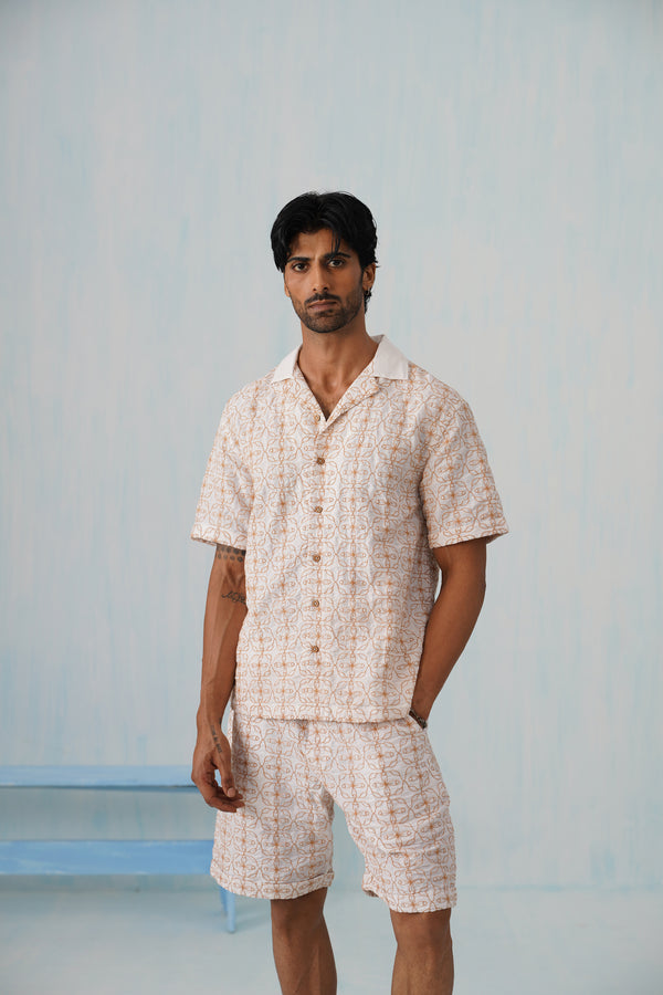 Amber Bloom Cotton Linen Co-ord Set