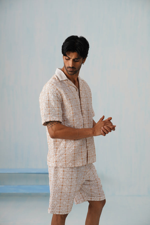 Amber Bloom Cotton Linen Co-ord Set