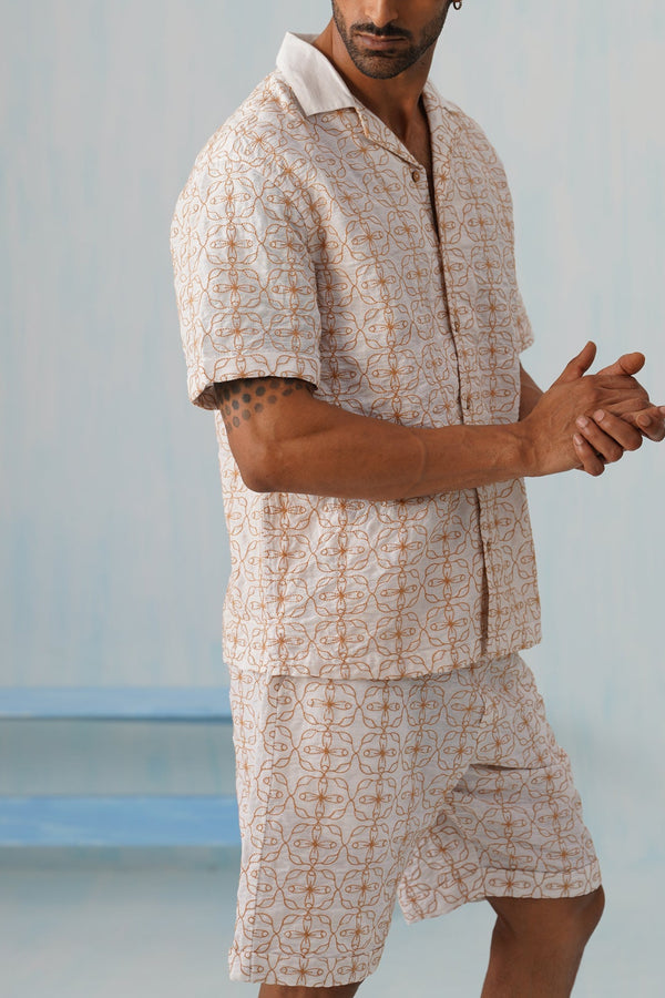 Amber Bloom Cotton Linen Co-ord Set