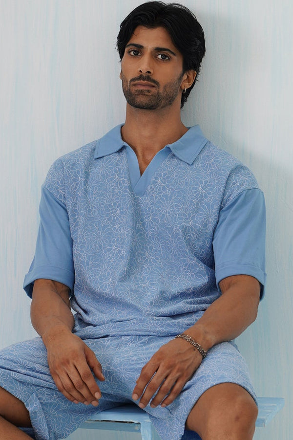 Shady Blooms Cotton Knit Co-ord Set (Dark Green)