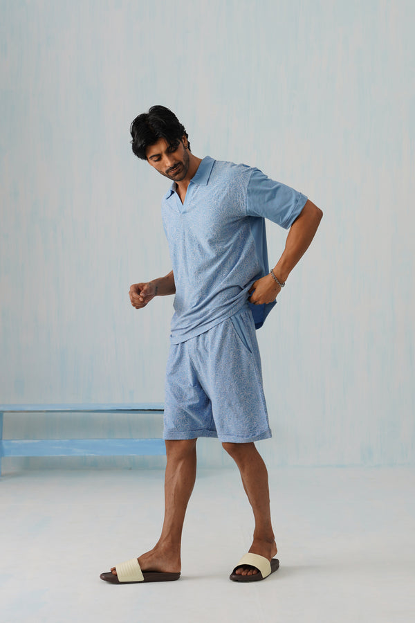 Shady Blooms Cotton Knit Shorts