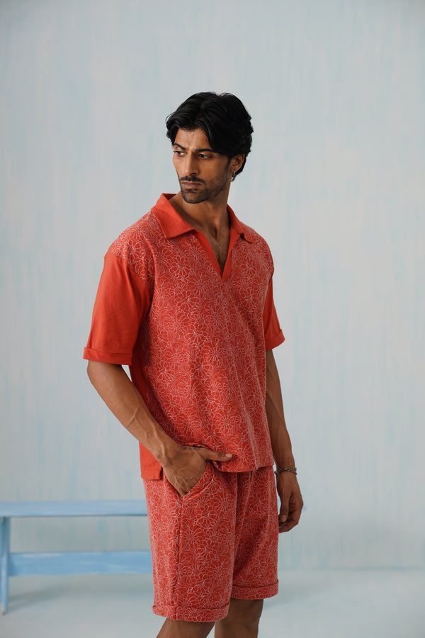 Shady Blooms Cotton Knit T-Shirt