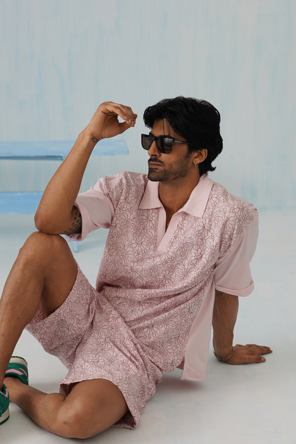 Shady Blooms Cotton Knit Shorts